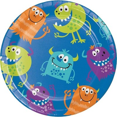 Fun Monsters Cartoon Creature Cute Kids Birthday Party 7'' Paper Dessert Plates