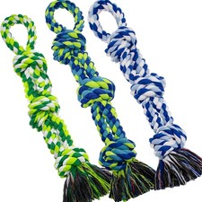 3-Pack Dog Rope Chew Toys Heavy Duty Cotton Tug of War for Aggressive Dogs