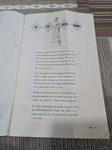1959 Chess booklet RENAISSANCE CHESSMEN ~ E.S. Lowe ~ Instruction Manual - Picture 5 of 8