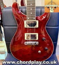 🔥UPGRADED🔥 Harley Benton CST-24 Deluxe~ Black Cherry Flame~ Bare Knuckle P’ups