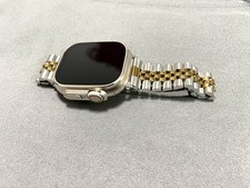 Middle Gold Jubilee Oysterflex Clasp Steel Band for Apple Watch Ultra S10 42-49