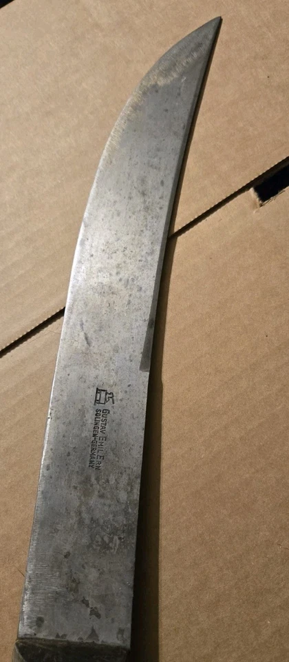 Cuchillo de carnicero grande de colección Gustav Emil Ern Solingen Alemania hoja de 10" Foto 4 de 4