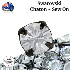 Swarovski SS29 - 6mm Chaton Montes - Crystal / Gun Metal Plating. 20 pieces per