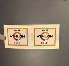 2 x AMD Athlon  Gold Desktop / Laptop Sticker Label  19mm x 16mm