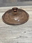 🌹Pyrex Corning Vision V  1.5 C 7.25" Glass Amber Round Replacement Lid Cover