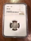 1897 Barber Dime 10C in NGC MS62