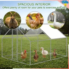 Large Metal Chicken Coop Walk-in Poultry Cage Hen Run House Rabbits Cage 13x10ft