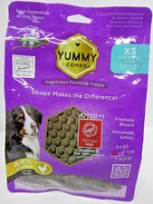 Yummy Combs Flossing Treats, 12oz, XS For Adult Dogs, 48 Treats Total