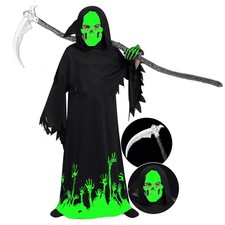Spooktacular Creations Glow in the Dark Grim Reaper Costume M 8-10 , Black