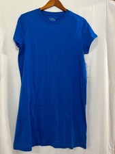 New Time And Tru Women T-Shirt Cotton Dress Blue Soft Comfy U pick sizes