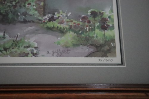 Quadro acquerello vintage 1982 stampa limitata 24/500 firmato Amy Gilbert - Foto 4 di 9