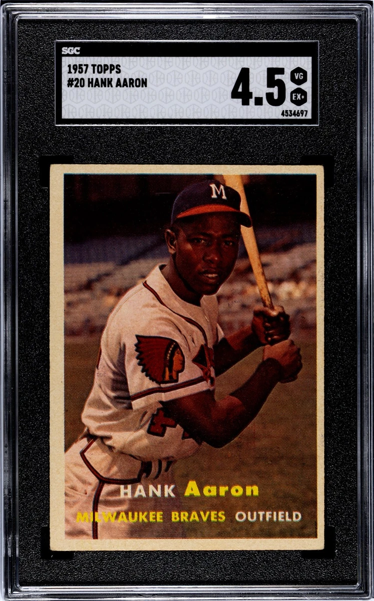 Topps Hank Aaron Autographed Baseball Sports Trading Cards for