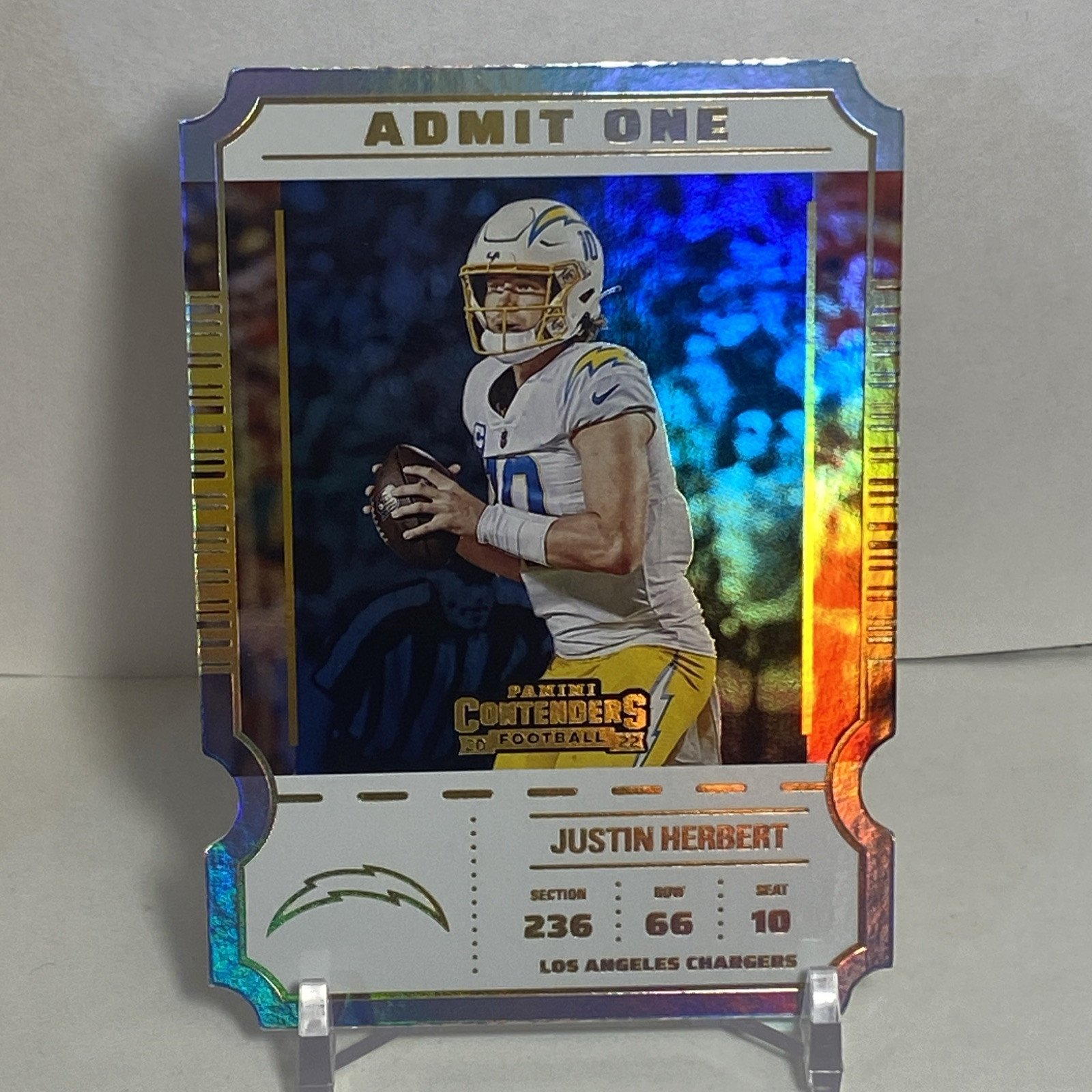 Justin Herbert 2022 Contenders Admit One Case Hit Die Cut Chargers