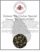 GrüNer Tee Ceylon Special Green Tea Melfort 1Kg