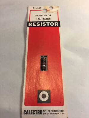  Calectro 1 Watt 100 ohm  Carbon  Resistor B1-465 (1 pc)