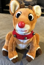 Vintage 1998 Gemmy Rudolph the Red Nosed Reindeer Singing Light Up Nose Plush