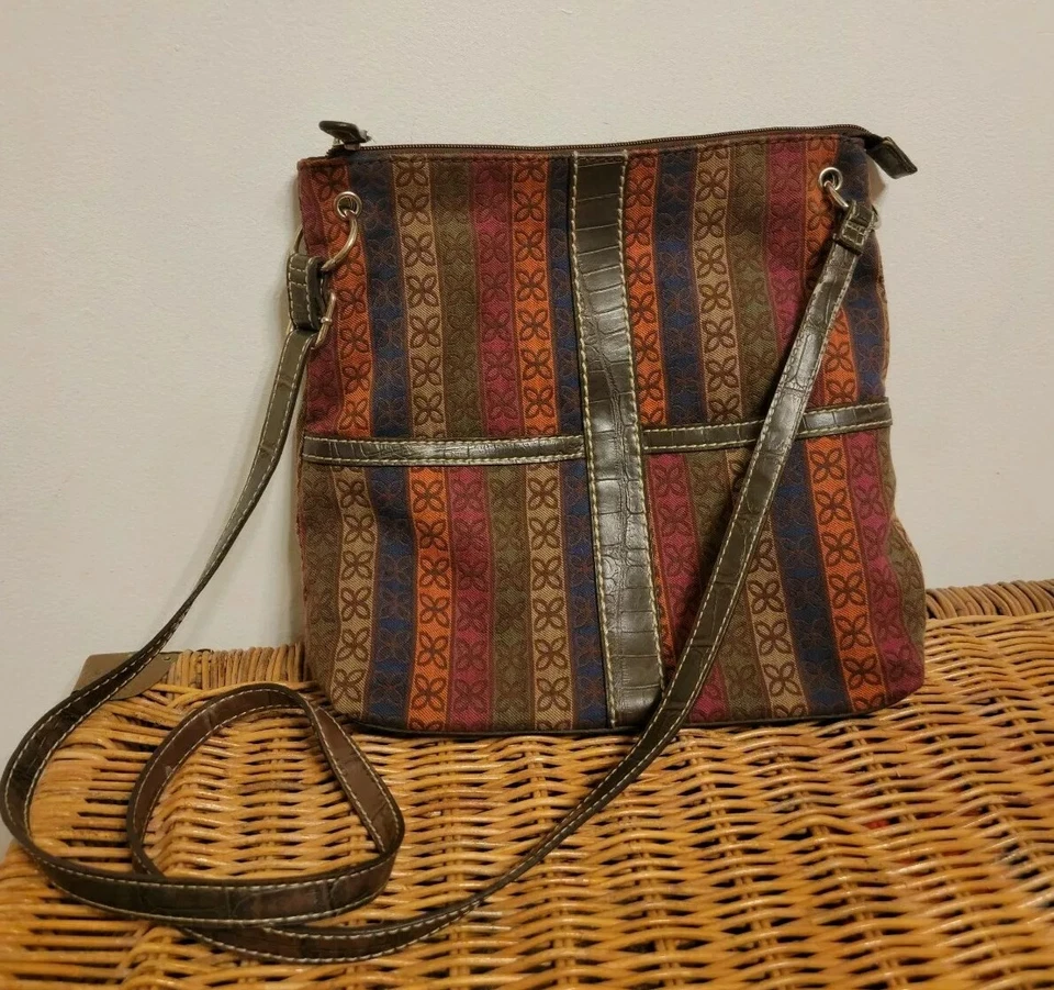 Reliquia Multi Rayas Lona Bolso de Hombro Cartera Bolso  Foto 2 de 4