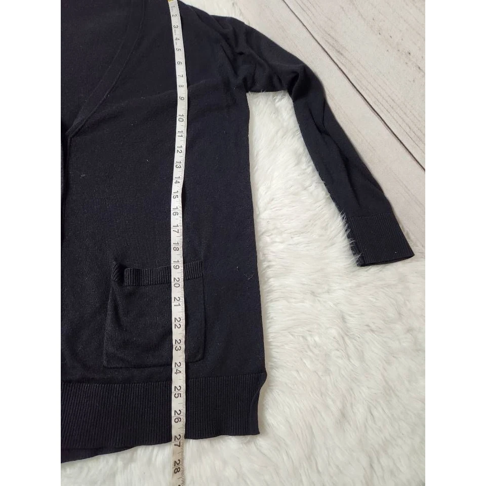 Женский кардиган Pure Energy свитер из черной нейлоновой смеси с длинным рукавом с V-образным вырезом плюс X - Изображение 4 из 4