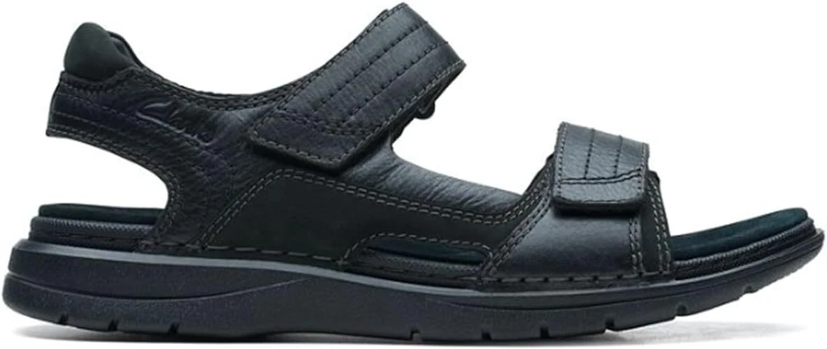 Sandalo casual da uomo Clarks Nature Trek nero in pelle nabuk 59760