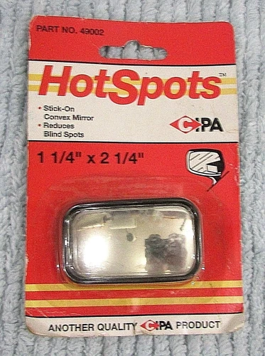 New unopened 1980's CIPA Hot Spots Stick-On Convex Mirror 1-1/4 x 2-1/4 FREE S/H