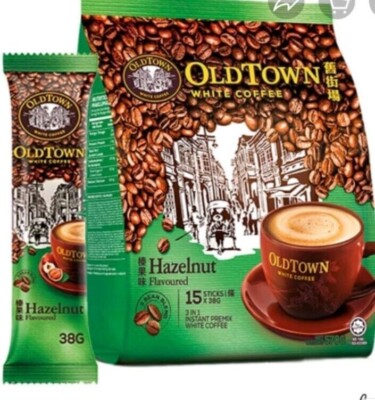 FREE SHIPPING (2 BAGS x 15 sticks) 3 in 1 Old Town White Coffee (Hazelnut)