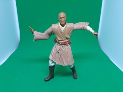 Mace Windu Star Wars Attack of the Clones  Force Power Attack Figure 2002 VTG 