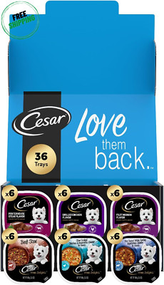 CESAR Adult Wet Dog Food HOME DELIGHTS & Classic Loaf Variety Pack, 3.5 Oz 36 ct