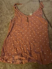 Ana tank top - misses medium - coral and white