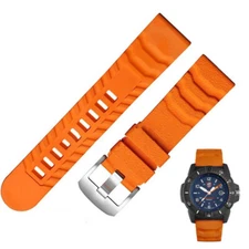 24mm Luminox Waterproof Sweatproof Silicone Watch Band Strap with Buckle New