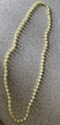 VINTAGE 28" CONTINUOUS YELLOW LUSTRE BEADED NECKLACE — photo 1