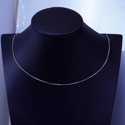 24” 1mm, vintage Italy sterling silver 925 box chain necklace | eBay