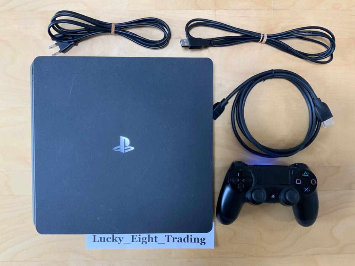 PS4 Jet Black Slim 500GB Console Full Accessories Sony PS4 Jet Black Slim 500GB Console Full Accessories Sony