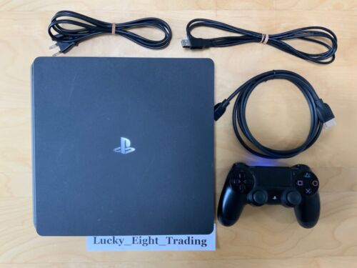 PS4 Jet Black Slim 500GB Konsole Volles Zubehör Sony PlayStation 4 [CC] - Bild 1 von 6