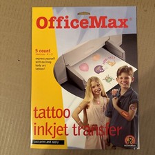 Office Max 5 Count Tattoo Inkjet Transfer Pages. Sealed
