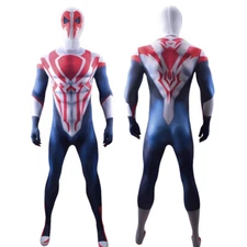 2099 White Spider-Man Jumpsuit Spiderman Cosplay Costume Halloween Adult Kids