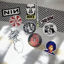 Random Metal, Punk, Skate Music Stickers. Set Of 10