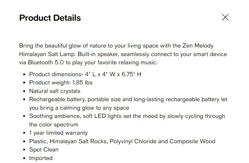 Brookstone Lomi Himalayan Salt Wood Wireless Bluetooth Lamp Speaker Light - NEW - Image 3 of 3