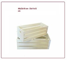 2 cassette legno sbiancato fioriera portaoggetti cassa decorazione doghe casa