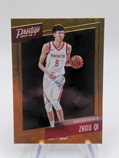 Zhou Qi 2017-18 Panini Prestige Micro Etch Rookies Orange RC #49 Houston Rocket