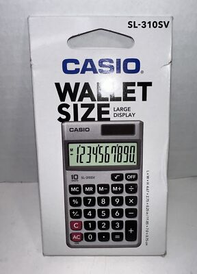 SL310SV CASIO Solar Powered+ Battery Standard Function Calculator Wallet Size
