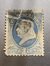 US Stamps Collection Scott#219 1c Franklin Canceled. blue. used.