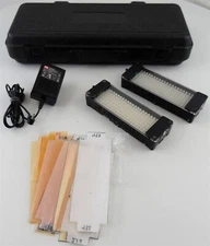 Lot of 2 Litepanels MiniPlus Flood Lights, 1 PSU, Filters, Case for Parts/Repair