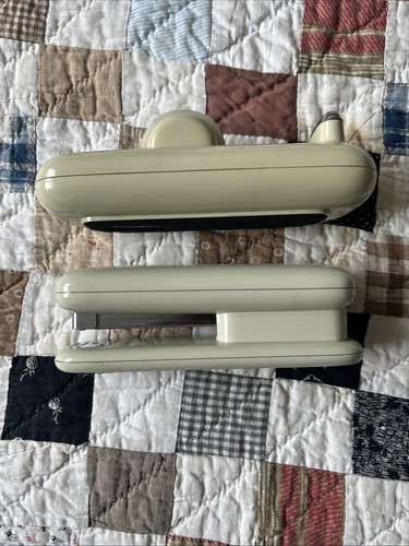 Vintage 1980s Atomic Age Eldon Office Desk Stapler & Tape Dispenser Lot Ivory - Picture 2 of 7