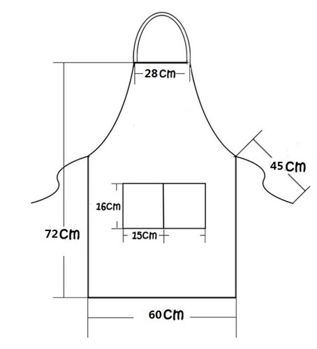 Plain Apron Bib Washable Pocket Butcher Waiter Chef Kitchen Cooking Craft AU - Picture 2 of 22