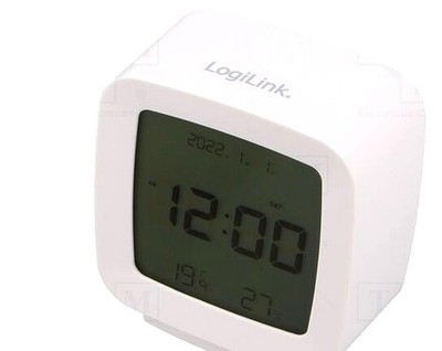 Digital alarm clock; Temp: 0÷50°C; Display: LCD; white; 20÷9 - SC0120 | EU Stock
