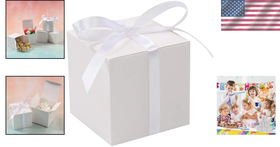 Versátiles 60 PIEZAS Cajas de Regalo Blancas 3x3x3 Pulgadas - Perfectas para Cualquier Celebración Foto 2 de 4