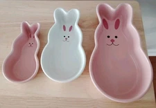 Chantal Bunny Rabbit Stoneware Baking Dishes**Set of 3** 1 Cup-2 Cup-1 Quart