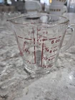 VINTAGE FIRE KING 1 Cup / 8 oz GLASS MEASURING CUP # 496 - D Shaped Handle