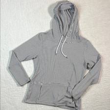 Lorna Jane black and white striped hoodie M