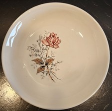 Canonsburg Royal Rose 8” Salad Plates Dura-Gloss USA Vintage 1950s Set of 4